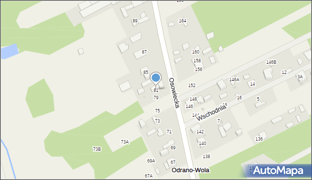 Odrano-Wola, Osowiecka, 81, mapa Odrano-Wola