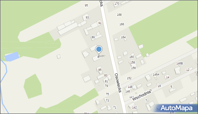 Odrano-Wola, Osowiecka, 87, mapa Odrano-Wola