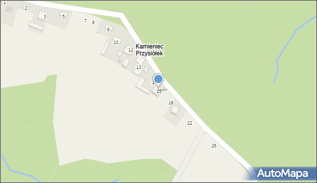 Okocim, Osiedle Kamieniec, 15, mapa Okocim