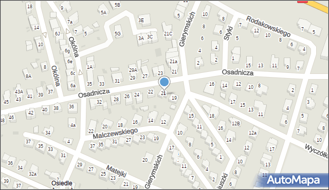 Oława, Osadnicza, 20, mapa Oława