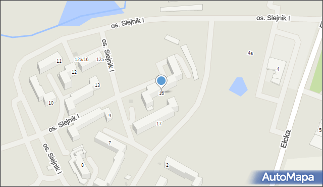 Olecko, Osiedle Siejnik I, 16, mapa Olecko