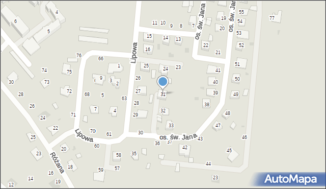 Oleszyce, Osiedle św. Jana, 31, mapa Oleszyce