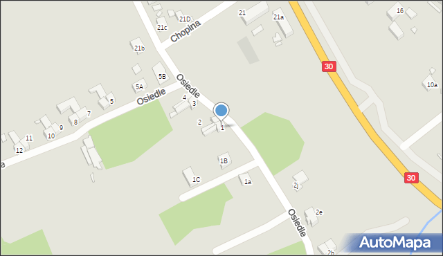Olszyna, Osiedle, 1, mapa Olszyna