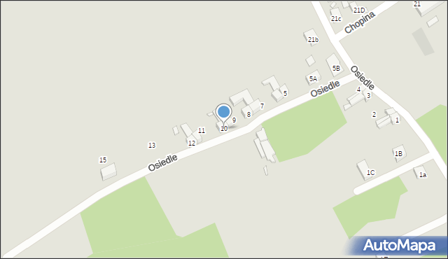 Olszyna, Osiedle, 10, mapa Olszyna