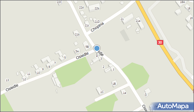 Olszyna, Osiedle, 4, mapa Olszyna
