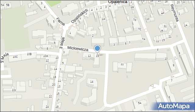 Opalenica, Osiedle Centrum, 13, mapa Opalenica