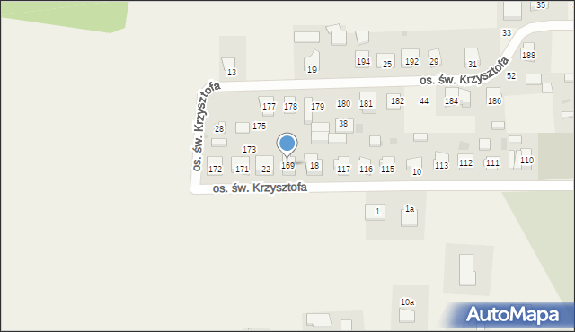 Opalenie, Osiedle św. Krzysztofa, 169, mapa Opalenie