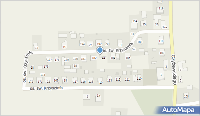 Opalenie, Osiedle św. Krzysztofa, 183, mapa Opalenie