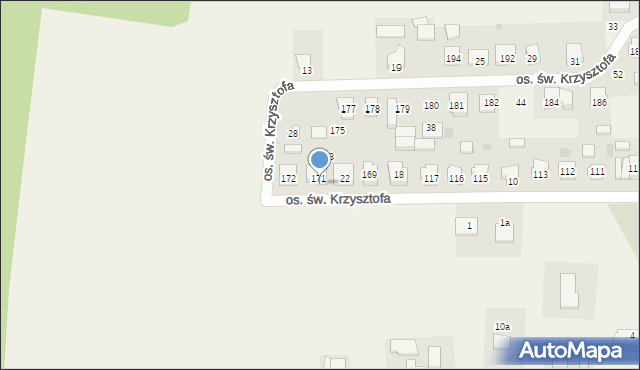 Opalenie, Osiedle św. Krzysztofa, 24, mapa Opalenie