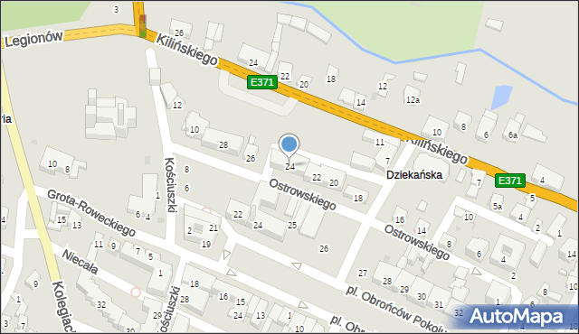Opatów, Ostrowskiego Bronisława, 24, mapa Opatów