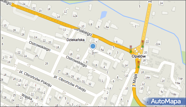 Opatów, Ostrowskiego-Cichego Bronisława, 10, mapa Opatów