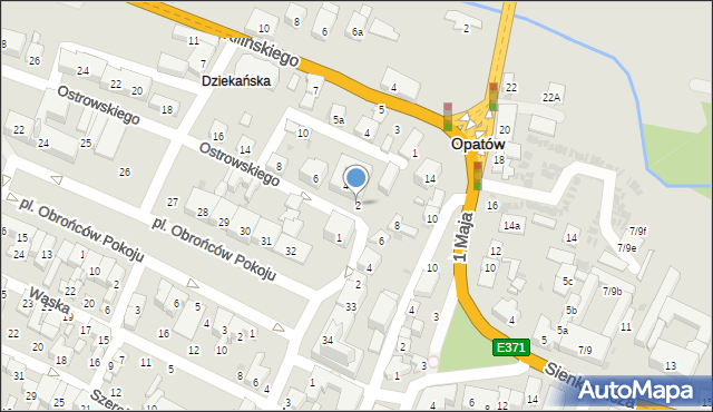 Opatów, Ostrowskiego-Cichego Bronisława, 2, mapa Opatów