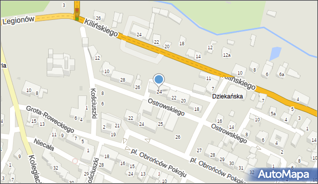 Opatów, Ostrowskiego-Cichego Bronisława, 24, mapa Opatów