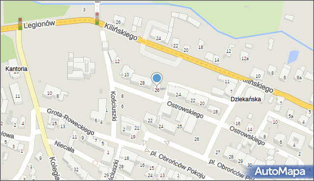 Opatów, Ostrowskiego-Cichego Bronisława, 26, mapa Opatów