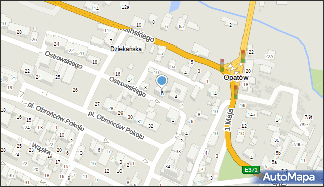 Opatów, Ostrowskiego-Cichego Bronisława, 6, mapa Opatów
