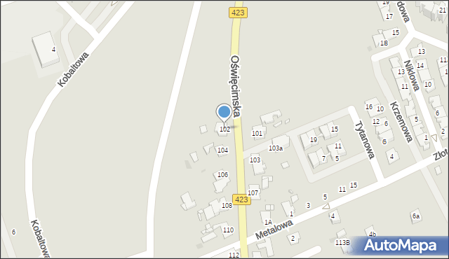 Opole, Oświęcimska, 102, mapa Opola