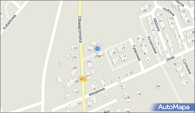 Opole, Oświęcimska, 103a, mapa Opola