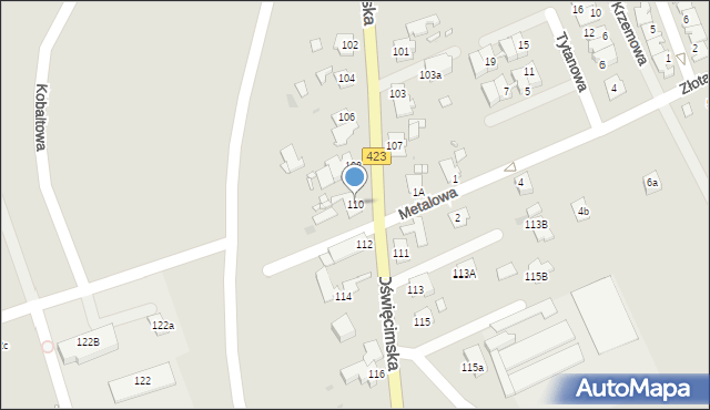 Opole, Oświęcimska, 110, mapa Opola