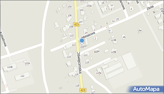 Opole, Oświęcimska, 111, mapa Opola