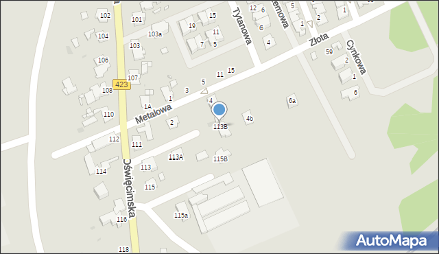 Opole, Oświęcimska, 113B, mapa Opola