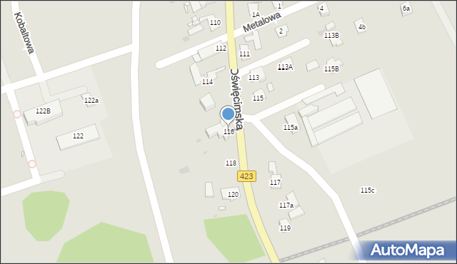 Opole, Oświęcimska, 116, mapa Opola