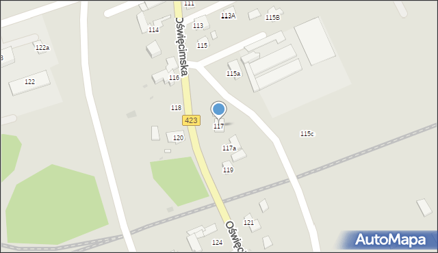 Opole, Oświęcimska, 117, mapa Opola