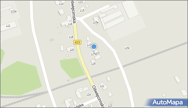 Opole, Oświęcimska, 117a, mapa Opola