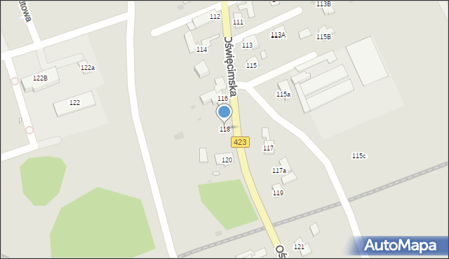 Opole, Oświęcimska, 118, mapa Opola