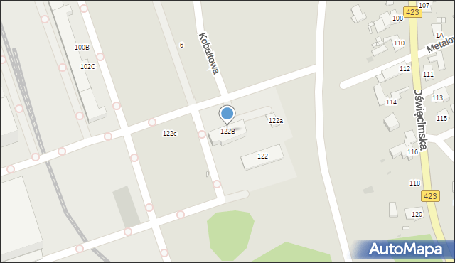 Opole, Oświęcimska, 122B, mapa Opola