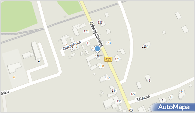Opole, Oświęcimska, 128, mapa Opola
