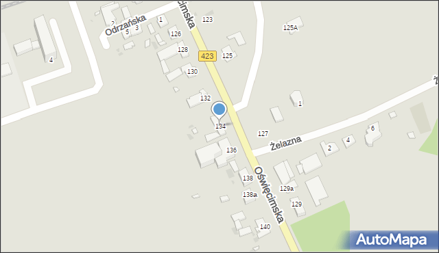 Opole, Oświęcimska, 134, mapa Opola