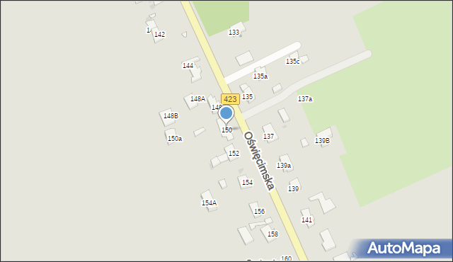 Opole, Oświęcimska, 150, mapa Opola