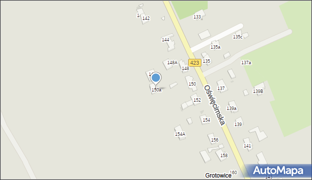 Opole, Oświęcimska, 150a, mapa Opola
