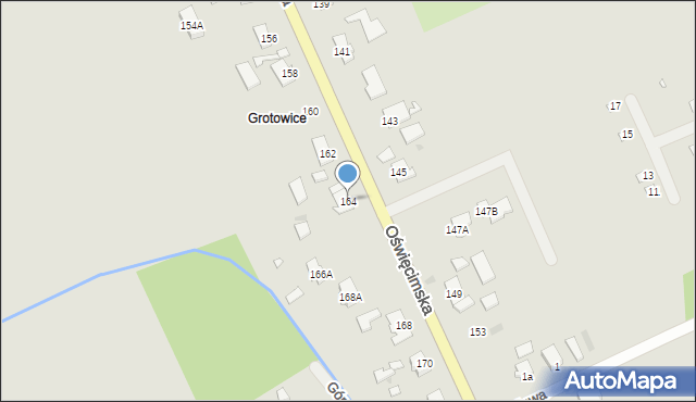 Opole, Oświęcimska, 164, mapa Opola