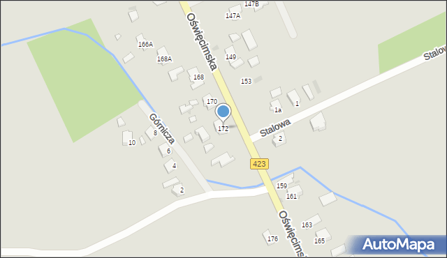 Opole, Oświęcimska, 172, mapa Opola