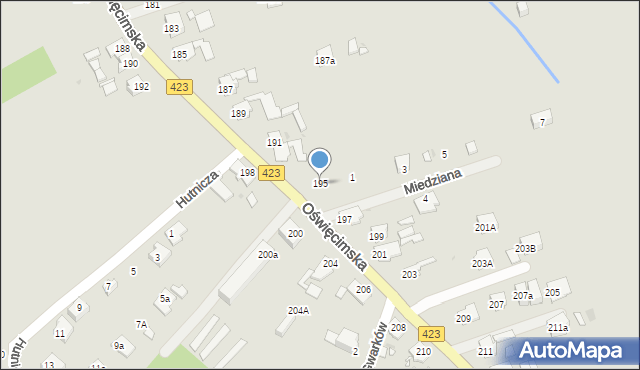 Opole, Oświęcimska, 195, mapa Opola