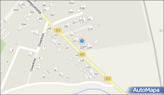 Opole, Oświęcimska, 215, mapa Opola