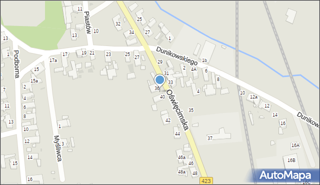 Opole, Oświęcimska, 38, mapa Opola