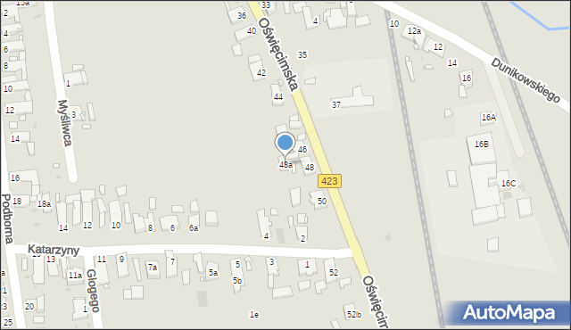 Opole, Oświęcimska, 48a, mapa Opola