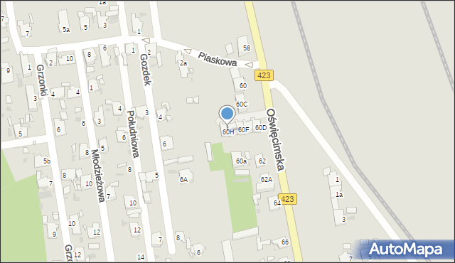 Opole, Oświęcimska, 60H, mapa Opola