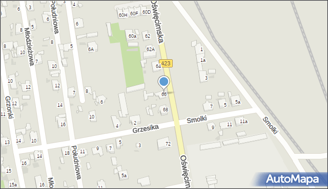 Opole, Oświęcimska, 66, mapa Opola