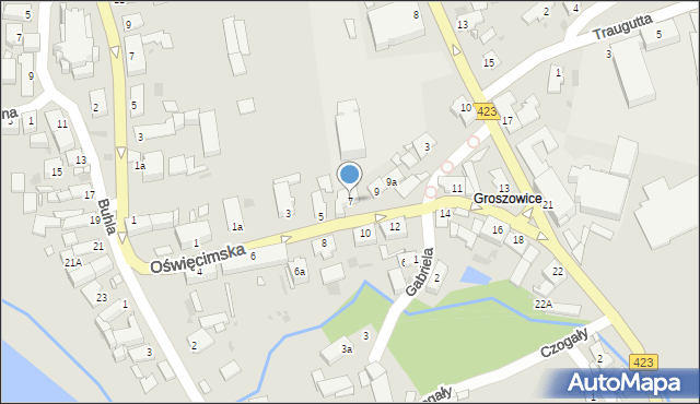 Opole, Oświęcimska, 7, mapa Opola