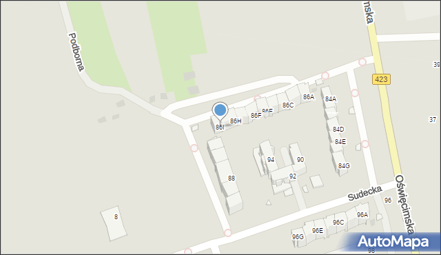 Opole, Oświęcimska, 86I, mapa Opola