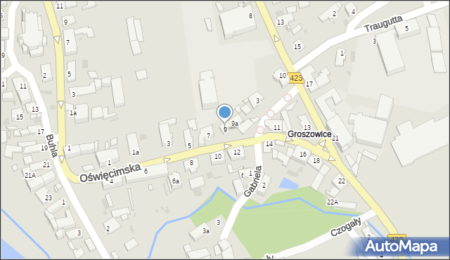 Opole, Oświęcimska, 9, mapa Opola