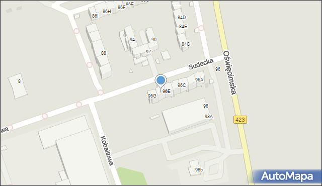 Opole, Oświęcimska, 96F, mapa Opola