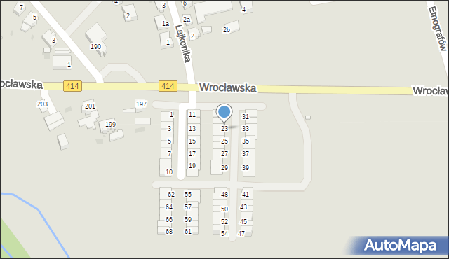 Opole, Osiedle Sady, 23, mapa Opola