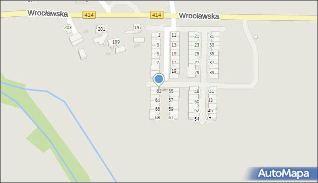 Opole, Osiedle Sady, 62, mapa Opola