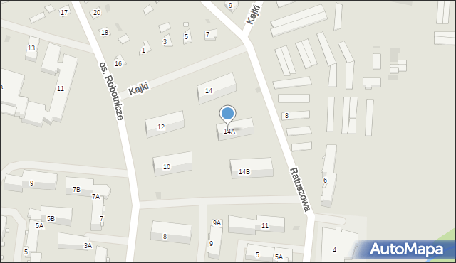 Orzysz, Osiedle Robotnicze, 14A, mapa Orzysz