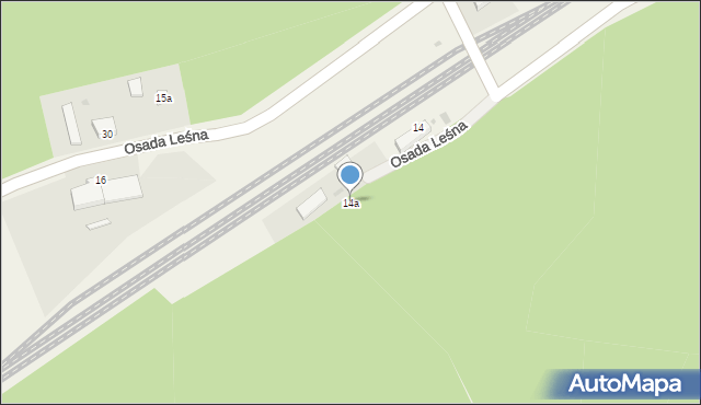 Osada Leśna, Osada Leśna, 14a, mapa Osada Leśna