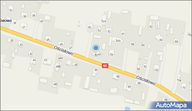 Ościsłowo, Ościsłowo, 53, mapa Ościsłowo